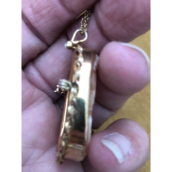 Stunning Vintage Van Dell Gold Filled Cameo With 18” Gf Rope Chain Mid Century - Picture 7 of 9